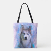 Siberischer Husky Hund Farbe Farbe Farbe Malerei Tasche (Rückseite)