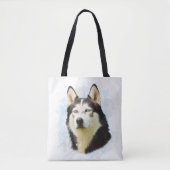 Siberischer Husky Hund Farbe Farbe Farbe Malerei Tasche (Vorderseite)