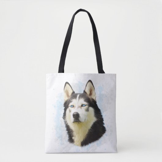 Siberischer Husky Hund Farbe Farbe Farbe Malerei Tasche (Vorderseite)