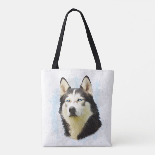 Siberischer Husky Hund Farbe Farbe Farbe Malerei Tasche (Rückseite)