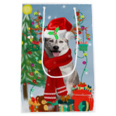 Siberischer Husky-Hund im Schnee Weihnachten Mittlere Geschenktüte (Rückseite)