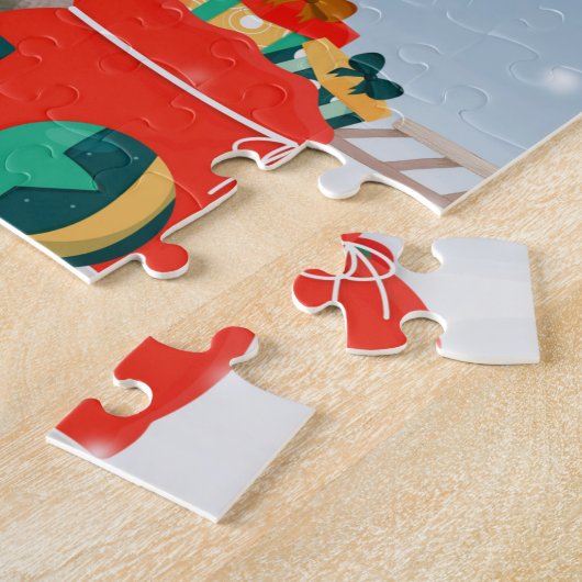 Siberischer Husky-Hund im Schnee Weihnachten Puzzle (Seite)