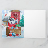 Siberischer Husky Hund im Schnee Weihnachtshundeha Karte (Innenseite)