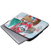 Siberischer Husky Hund im Schnee Weihnachtshundeha Laptopschutzhülle (Vorne Knopf)