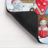 Siberischer Husky Hund im Schnee Weihnachtshundeha Mousepad (Ecke)