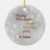 Siberischer Husky-Hund in Weihnachtsbeleuchtung um Keramik Ornament (Hinten)