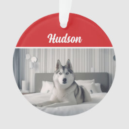 Siberischer Husky-Hund - Name Holiday-Foto - Weihn Ornament