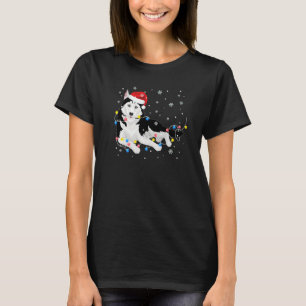 Siberischer Husky Hund Weihnachtsmannmütze Weihnac T-Shirt