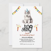 Siberischer Husky-Hundehut Lass uns Pawty Birthday