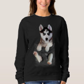 Siberischer Husky in Pocket Puppy Sweatshirt (Vorderseite)