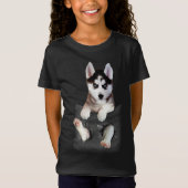 Siberischer Husky in Pocket Puppy T-Shirt (Vorderseite)