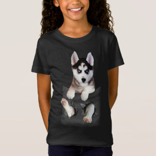 Siberischer Husky in Pocket Puppy T-Shirt