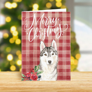 Siberischer Husky Karierte Weihnachten