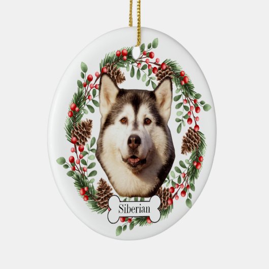 Siberischer Husky Keramik Ornament (Rechts)