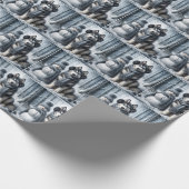 Siberischer Husky mit Schneemann Geschenkpapier (Ecke)