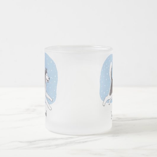 Siberischer Husky oder Alaskan Malamute Lassen Sie Mattglastasse (Mittel)