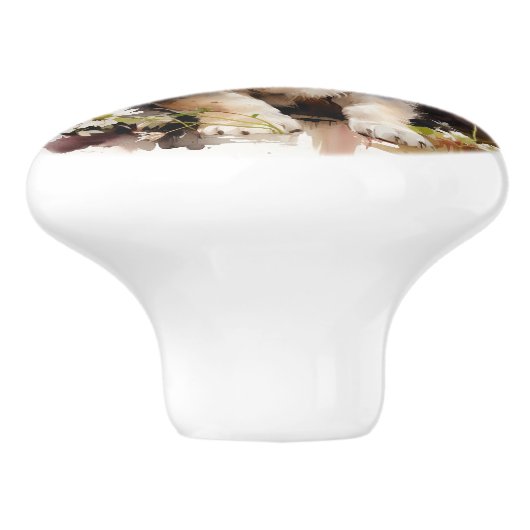 Siberischer Husky oder Fügen Sie Ihren eigenen Nie Keramikknauf (Seitenansicht)