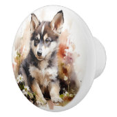 Siberischer Husky oder Fügen Sie Ihren eigenen Nie Keramikknauf (Rechts)