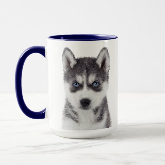 Siberischer Husky personalisierter Schlamm Tasse (Links)