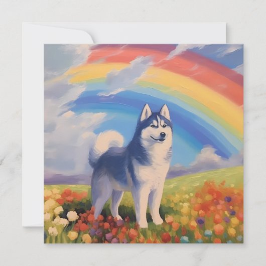 Siberischer Husky-Regenbogen-Gedenkname (Vorderseite)