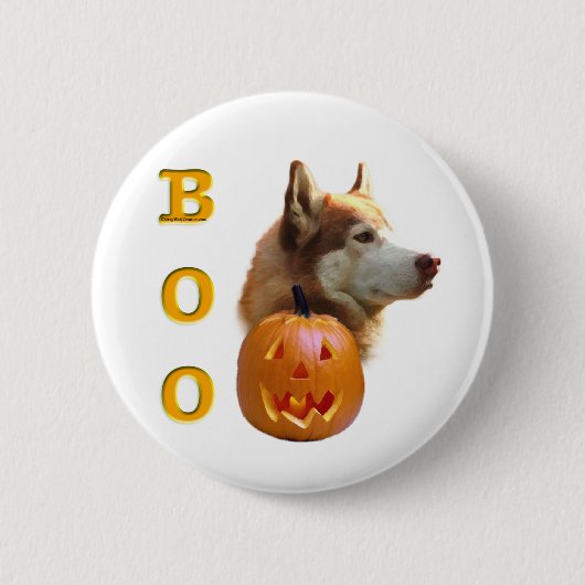 Siberischer Husky (rot) Boo Button (Vorderseite)