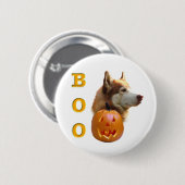 Siberischer Husky (rot) Boo Button (Vorne & Hinten)