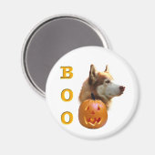 Siberischer Husky (rot) Boo Magnet (Vorderseite/Rückseite)