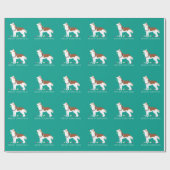 Siberischer Husky - Rot - Frohe Weihnachtsgestaltu Geschenkpapier (Flach)