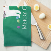 Siberischer Husky - Rot - Frohe Weihnachtsgestaltu Geschirrtuch (Viertel Falte)