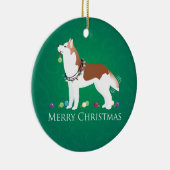 Siberischer Husky - Rot - Frohe Weihnachtsgestaltu Keramik Ornament (Rechts)