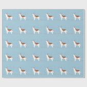 Siberischer Husky - Rot - Happy Birthday Design Geschenkpapier (Flach)