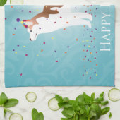 Siberischer Husky - Rot - Happy Birthday Design Geschirrtuch (Gefaltet)