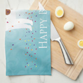 Siberischer Husky - Rot - Happy Birthday Design Geschirrtuch (Viertel Falte)