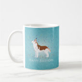 Siberischer Husky - Rot - Happy Birthday Design Kaffeetasse (Links)