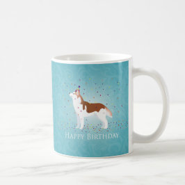 Siberischer Husky - Rot - Happy Birthday Design Kaffeetasse