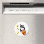 Siberischer Husky (schwarz) Boo Magnet (In Situ (Geschirrspüler))