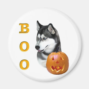 Siberischer Husky (schwarz) Boo Magnet
