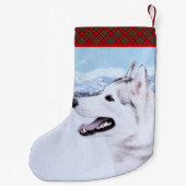 Siberischer Husky (Silber und Weiß) Malerei Hund K Kleiner Weihnachtsstrumpf (Rückseite)
