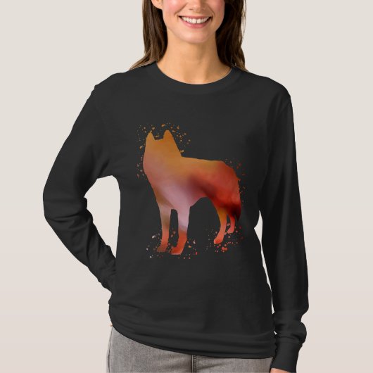 Siberischer Husky Silhouette T-Shirt (Vorderseite)