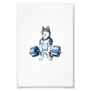 Siberischer Husky Weightlift Funny Deadlift Männe Fotodruck