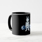 Siberischer Husky Weightlift Funny Deadlift Männer Tasse (Vorderseite Links)