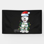 Siberischer Husky Weihnachten Weihnachtsmannmütze Banner (Horizontal)