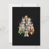 Siberischer Husky Weihnachtsbaum Dog Lights Pajama Einladung (Vorderseite)