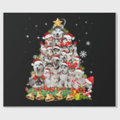 Siberischer Husky Weihnachtsbaum Lights Funny Dog Geschenkpapier (Flach)