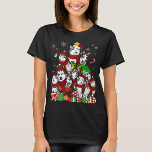 Siberischer Husky Weihnachtsbaum T Shirt Xmas Gesc