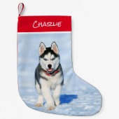 Siberischer Husky Weihnachtsfest-Strumpf Kleiner Weihnachtsstrumpf (Vorderseite)