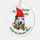 Siberischer Husky Weihnachtsgeschenke Ornament (Links)