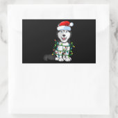 Siberischer Husky Weihnachtsweihnachtsweih Weihnac Rechteckiger Aufkleber (Tasche)