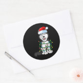 Siberischer Husky Weihnachtsweihnachtsweih Weihnac Runder Aufkleber (Umschlag)