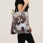 Siberischer Husky-Welpe am Strand Tasche (Von Nahem)